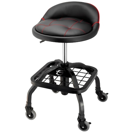 Powerbuilt Low-Back Cushion Rolling Seat-Black 240338